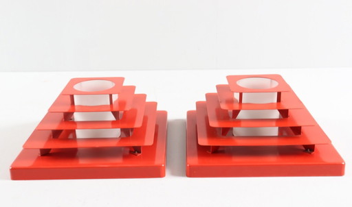 Set de 2 appliques/plafonniers Space Age Op-Art, Hustadt-Leuchten, Allemagne, années 1970