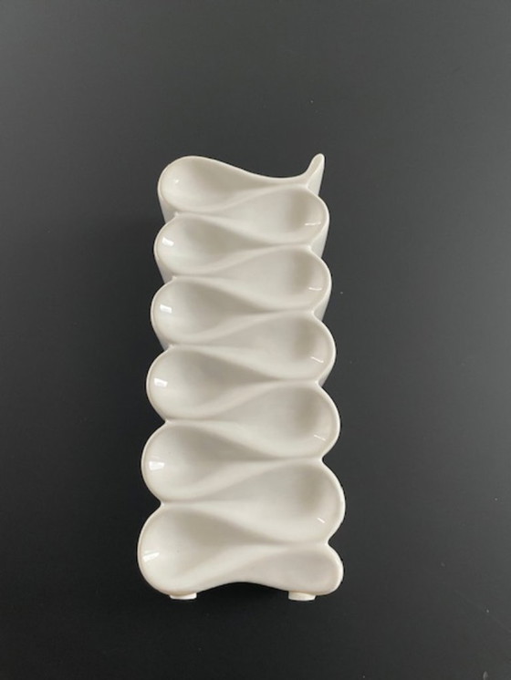 Image 1 of Design vase “Wave” in white ceramic