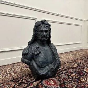 Bust of Hercules by Lucas Faydherbe, Sculpture, Porcelain, Ceramic, Black, Chesterfield (photo 3 of 10)