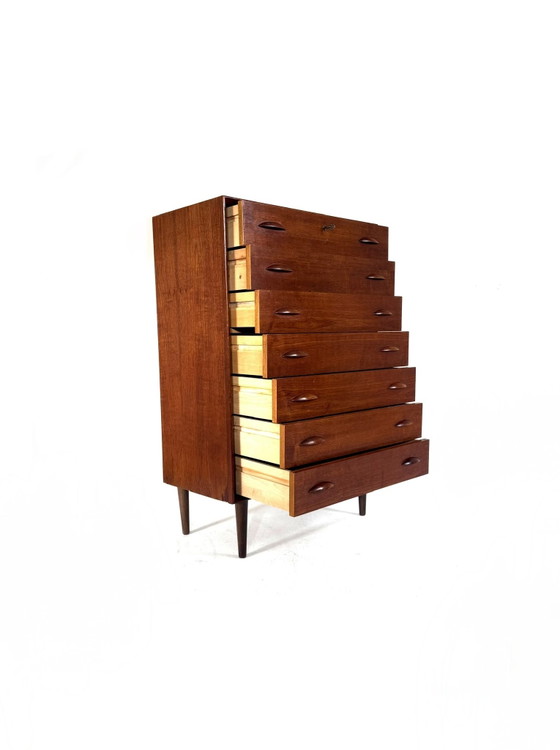 Image 1 of Vintage XL teak chest of drawers, Denmark '60