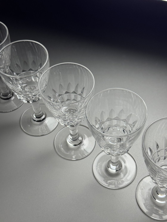 Image 1 of Val Saint Lambert "Service Mery" anni '40 - Set di 8 bicchieri da vino da dessert o da porto in cristallo