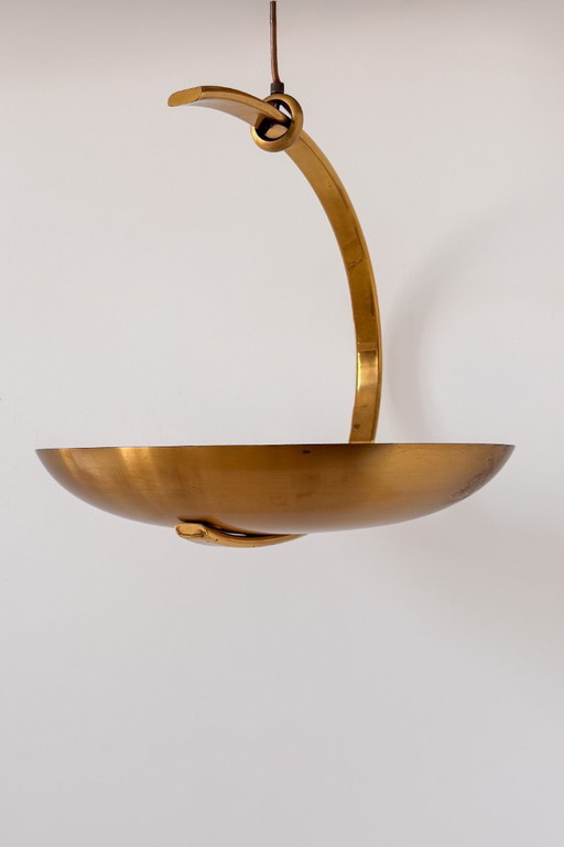 Vintage brass Pendant lamp, France 1970.