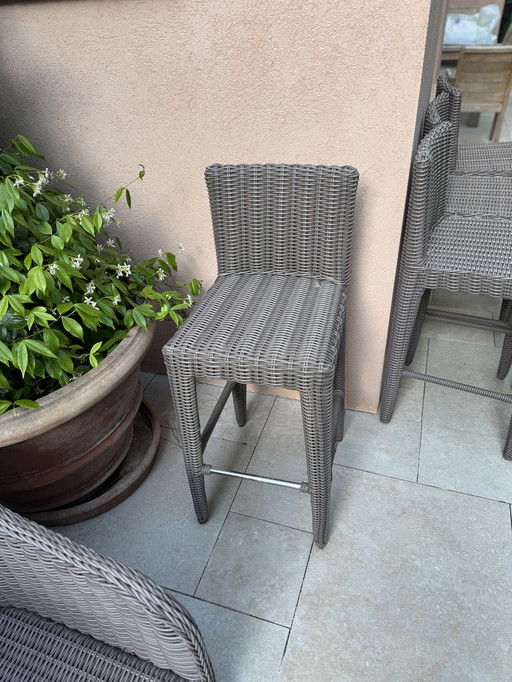 x4 Faux Wicker Riviera Bar Stools