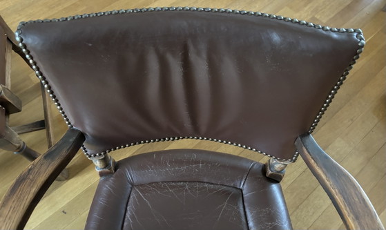 Five Classic Artifort Armchairs Model Number 680 – Leather, Wood (photo 13 of 15)