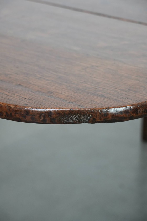 Image 1 of Antico tavolo/tavolo da pranzo inglese con le orecchie pendenti in quercia della fine del XIX secolo