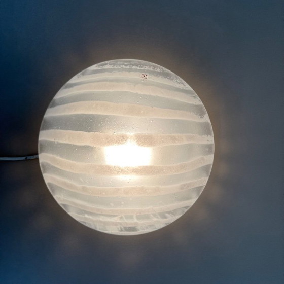 Image 1 of Lampada da parete/soffitto in vetro "zebra" di Peil & Putzler, anni '70, Germania.