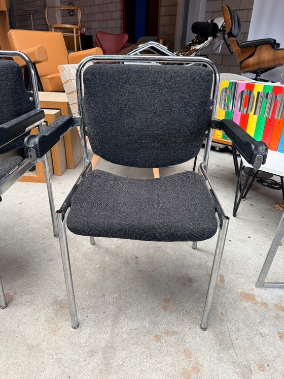 Image 1 of Vintage Schöder & Henzelmann tubular frame stackable chairs (more in stock)