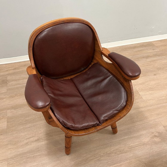 Sala de estar rústica con sillones y sofá de barril de madera, Italia, década de 1970. – Taburetes de bar (photo 18 of 19)