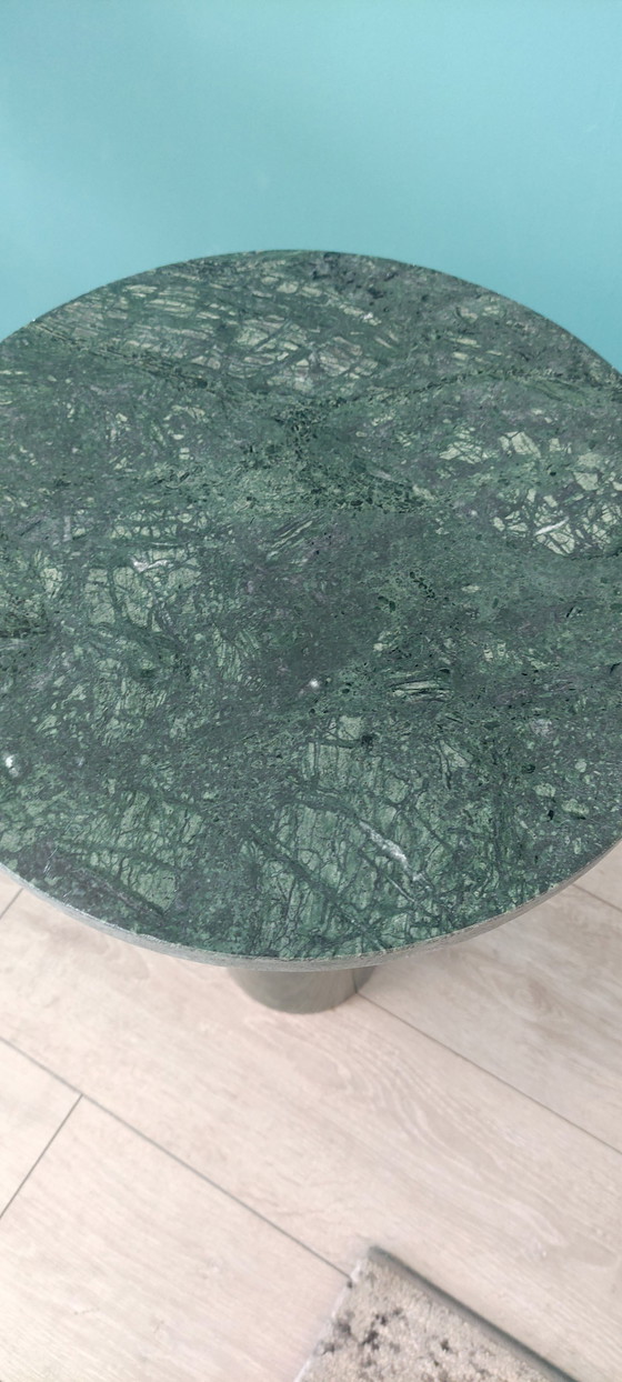 Image 1 of Green Marble Side Table Metal
