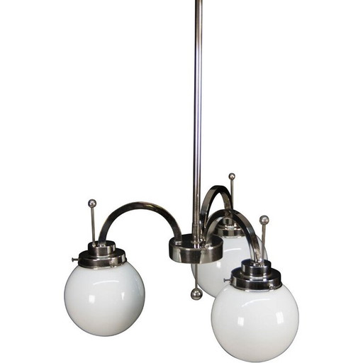 Lustre vintage art déco à 3 flammes, 1920