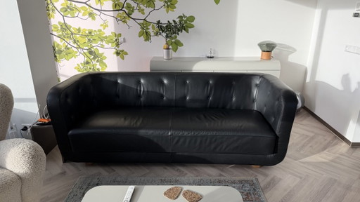 Canapé en cuir noir de Flemming lassen