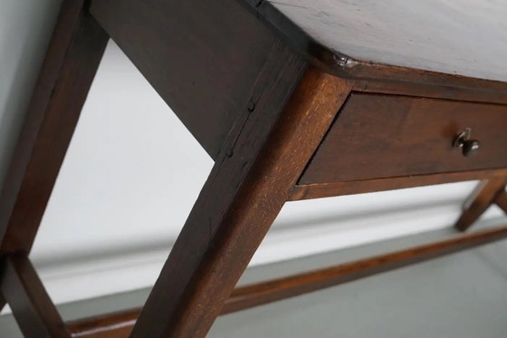 Image 1 of Tavolino rustico antico da fattoria francese in legno di olmo, inizio XX secolo