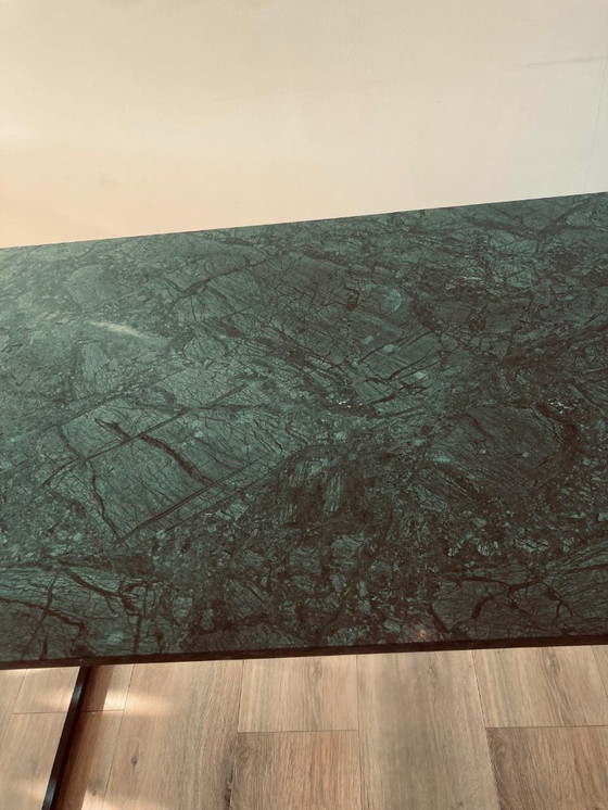 Image 1 of Straight dining table green marble