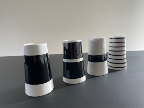 Image 1 of Set of 4 Scandinavian design porcelain egg cups