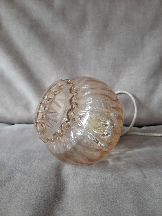 Image 1 of Vintage bubble hanglamp | Vintage bol amberkleur jaren 60