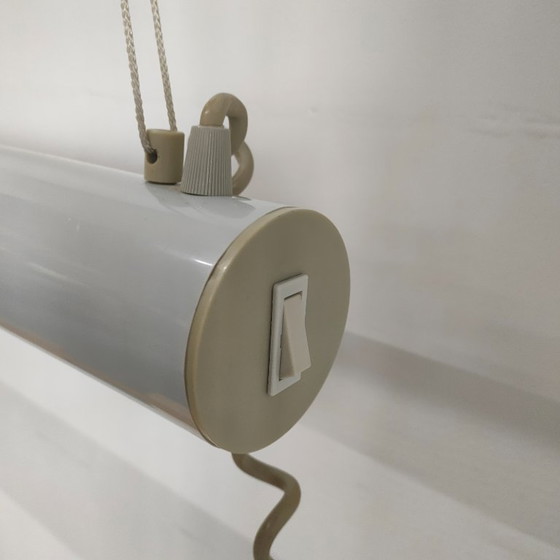 Image 1 of Vintage grijze 'fluorencent tube lamp' jaren 70/80. 