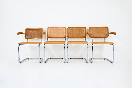 Image 1 of Eetkamerstoelen Stijl B32 van Marcel Breuer, Set van 4