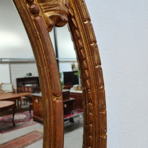 Image 1 of Vintage Golden Baroque Brocante Rococo facet mirror vanity mirror
