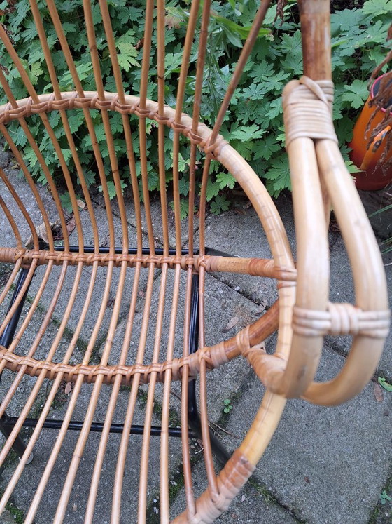 Vintage Jaren 60 Stoel | ROHE Noordwolde | Rotan in Perfecte Staat | – Rohé Noordwolde, Fauteuils, Metal (photo 2 of 10)