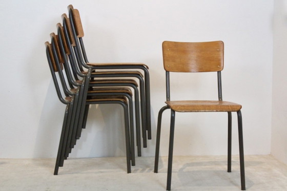 Dutch Design Industrial Plywood Chairs, Dining chairs, Metal, Industrieel (photo 4 of 10)