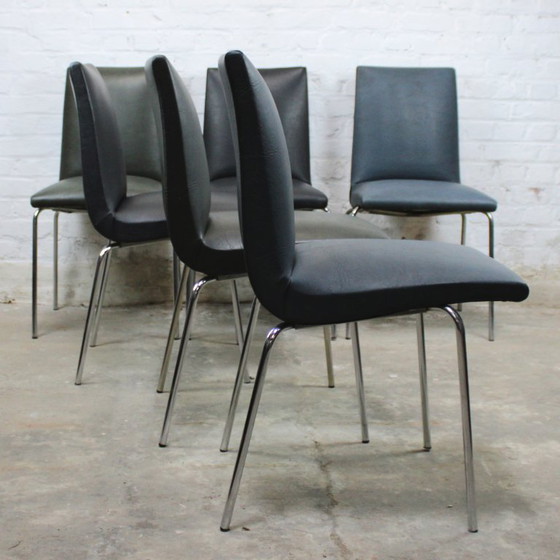 Image 1 of 6x vintage Robert chair by Pierre Guariche for Meurop 1960s