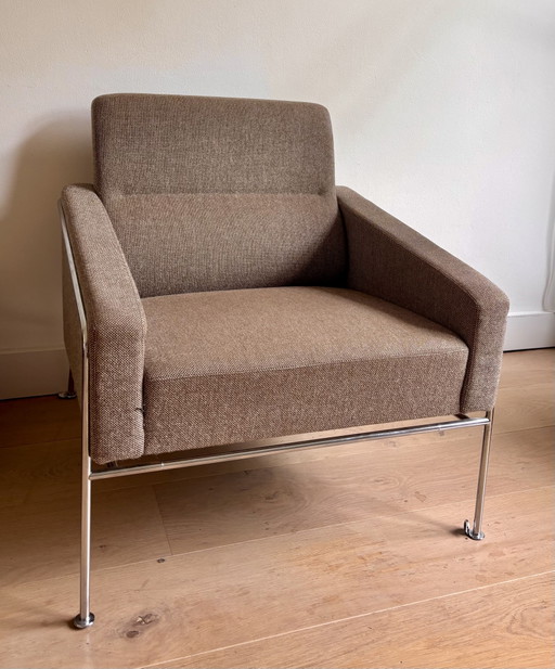 Arm Chair Arne Jacobsen Series 3300 Fritz Hansen – fauteuils, Wool, Chrome