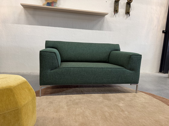 Image 1 of Design on Stock Bloq Loveseat Green fabric 