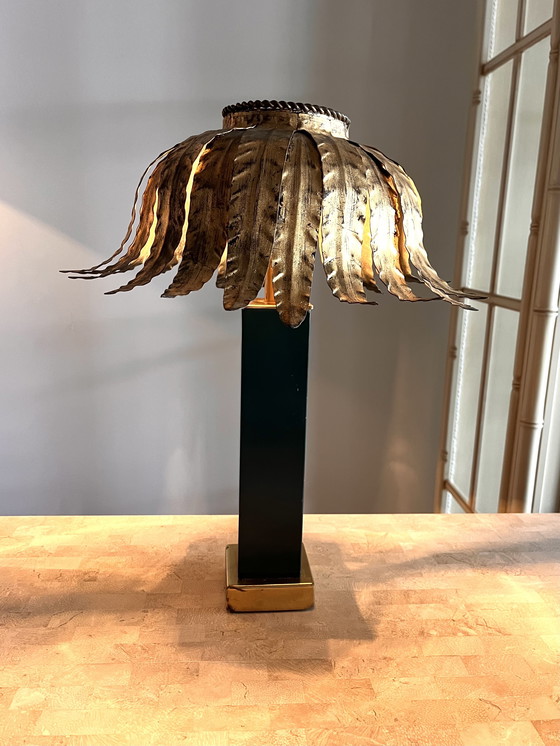 Image 1 of Zeldzame Maison Jansen Palm tafellamp