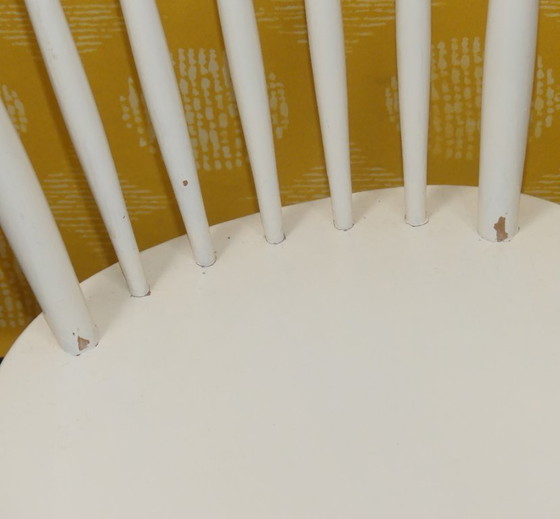 Image 1 of Set of 4 vintage chair classic kitchen chair rung chair kitchen wood white shabby chic retro wooden chair stable