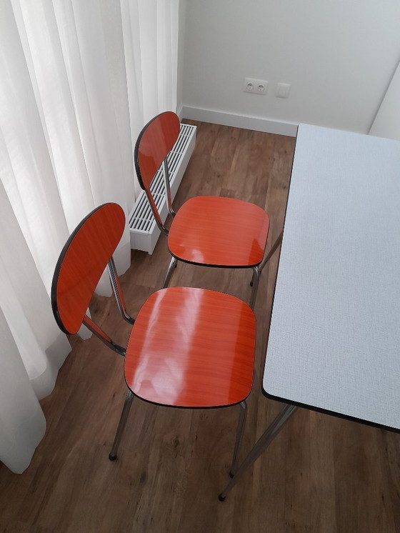 Image 1 of Vintage Formica kitchen chairs with table
