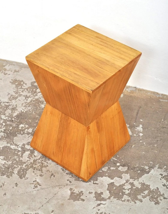 Image 1 of Geometric set of wooden tables/stools from the 70s.