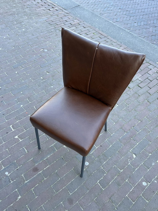 Label Gabon Stoel Bruin leer