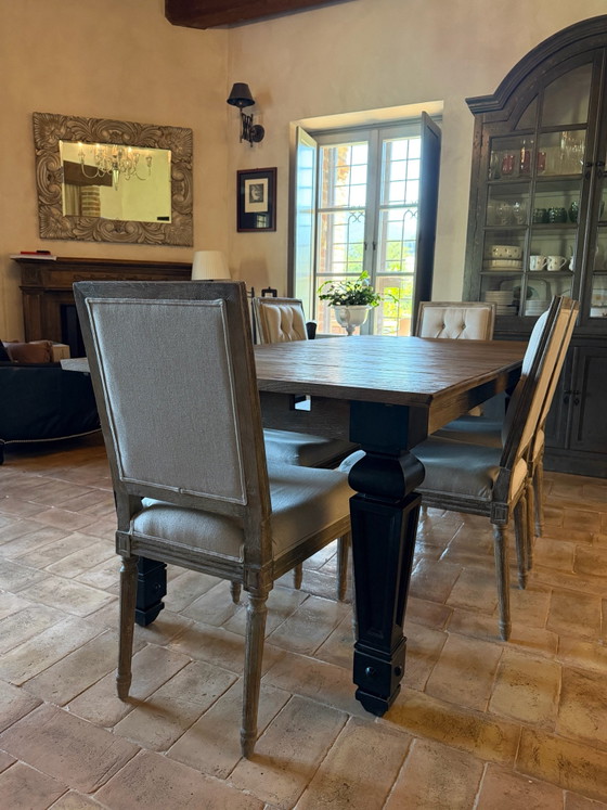 6 sillas Dialma Brown, estilo campestre inglés, Sillas de comedor, Madera, Taupe (foto 2 de 10)