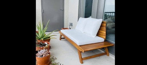 New Luxury Patio Bench Loveseat Small outdoor Sofa With Cushion