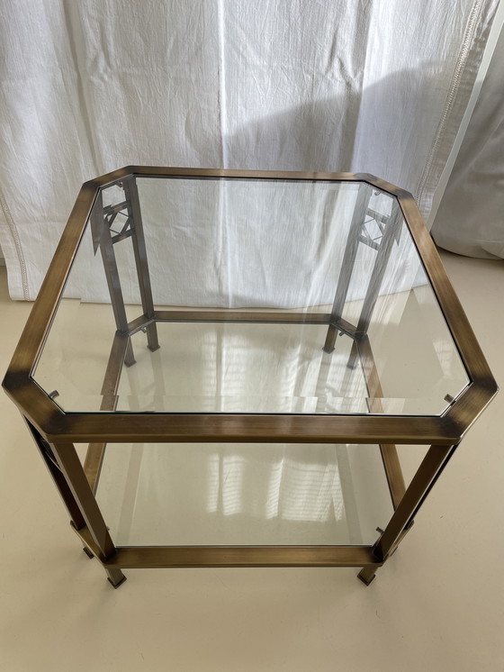 Image 1 of Table d'appoint vintage Belgo Chrom - Sélection Dewulf (années 70-80), style Hollywood Regency