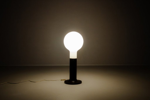 Lámpara de pie de estilo espacial en vidrio y metal de Temde Leuchten, Suiza, década de 1960