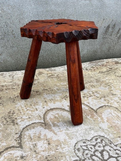 Sgabello Brutalista Spagnolo Vintage / Tavolino d'Appoggio Tavolino per Piante – Sgabelli, Wood (photo 6 of 9)