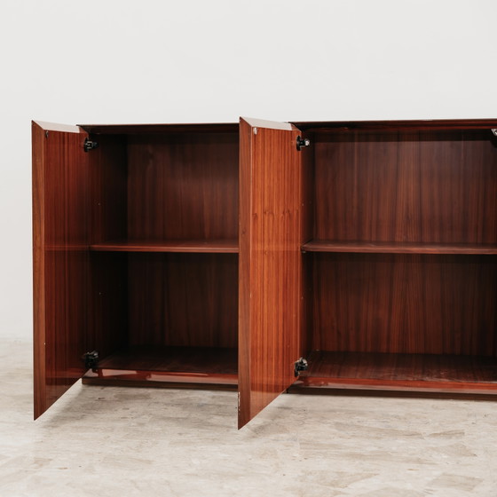 Image 1 of Monumental Rosewood Sideboard Zebrawood Lacquered Mid-Century Design 1970