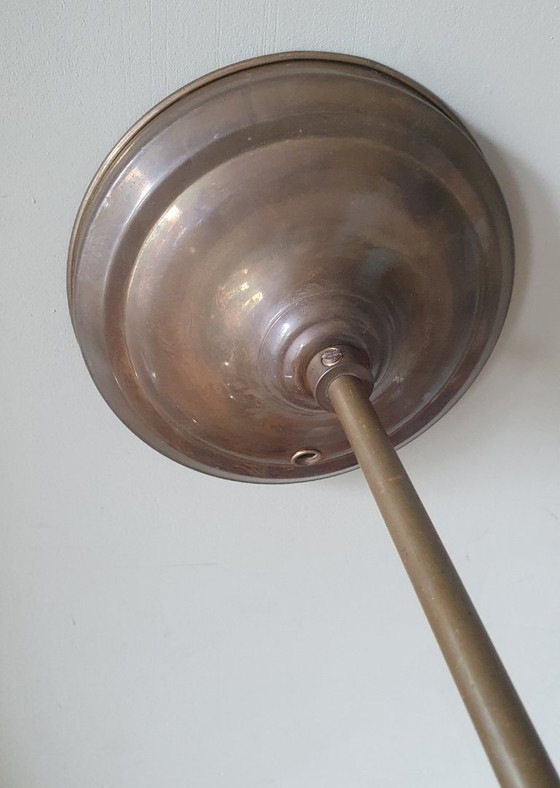 Image 1 of Lampada a sospensione vintage - vetro opalino bianco in forma decorativa