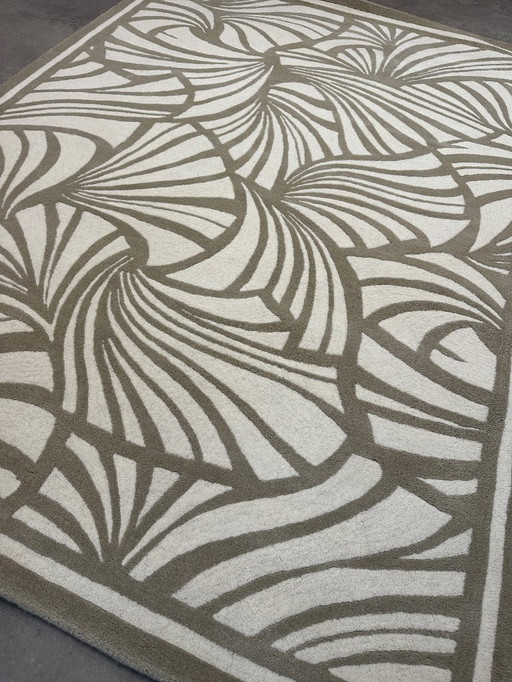 Tapis Brink en Campman Florance Broadhurst, motif éventails japonais ivoire 170x240