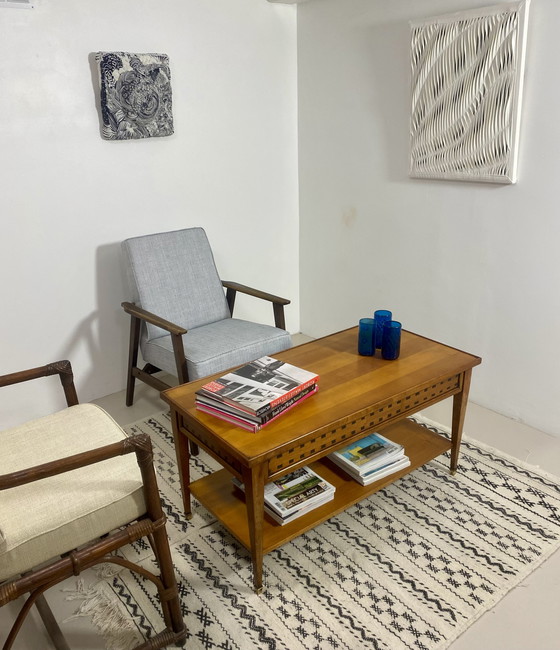 Image 1 of Vintage 70's oak coffee table Ref Claudia