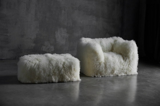 Image 1 of Fauteuil et ottoman Le Bambole de Mario Bellini pour B&B Italia, Italie, années 1970