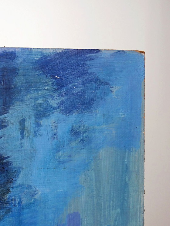 Image 1 of Large painting of a nude woman from behind, modern oil on panel, vintage style