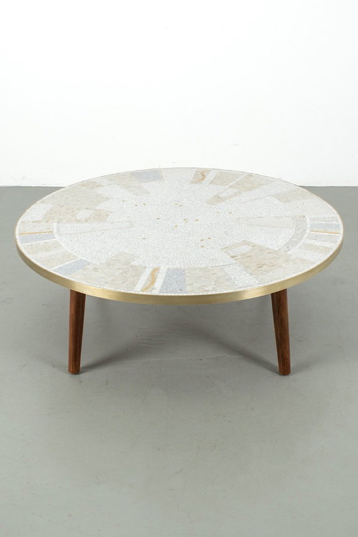 Tavolino da caffè in mosaico di Berthold Müller degli anni Cinquanta