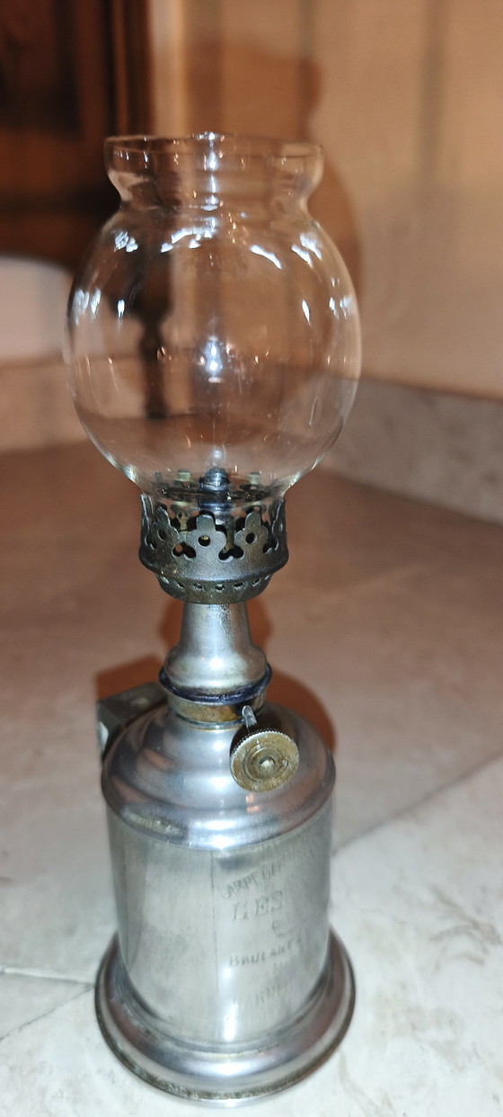 Antique Mineral Essence Table Lamp "L'Espérance" – Glass, Metal (photo 8 of 11)