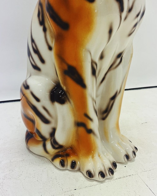 Escultura de tigre de cerámica – decoratieve objecten, Ceramic (photo 2 of 5)