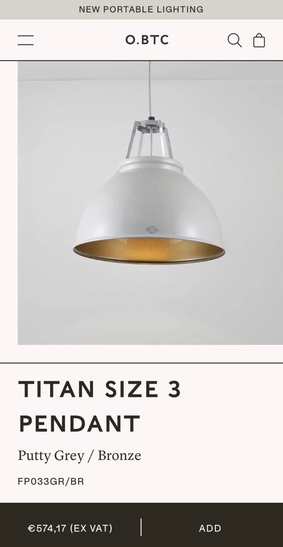 Set di Lampade a Sospensione Original BTC Titan – Alluminio, Metallo (photo 11 of 11)
