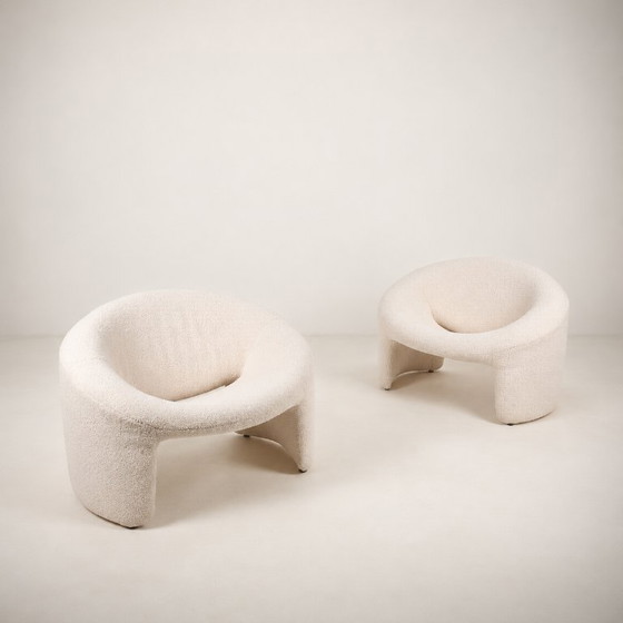 OLIVIER MOURGUE, Poltrone e poggiapiedi Montréal, Airborne Ed., 1967, Tessile, Crema, Organic Modern (foto 5 di 15)