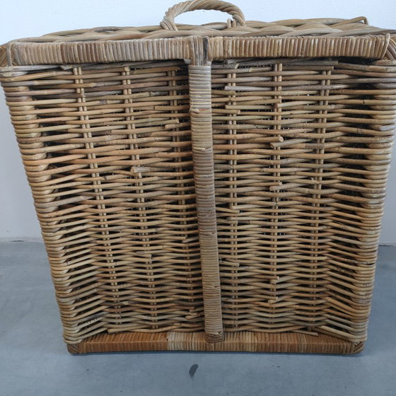 Vintage rattan/rieten 'Boho chic / Riviéra Maison' stijl mand/salontafel dekenkist – Opbergkast, Other (photo 6 of 10)