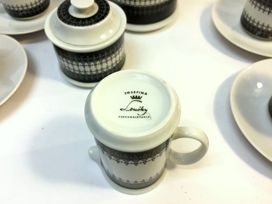 Image 1 of Vintage "White&black" coffee set by Jaroslav Ježek / Czechoslovakia